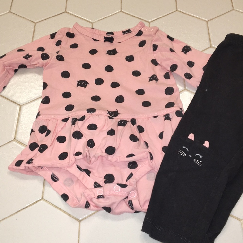 Carters 12 months cat outfit set 3/$10